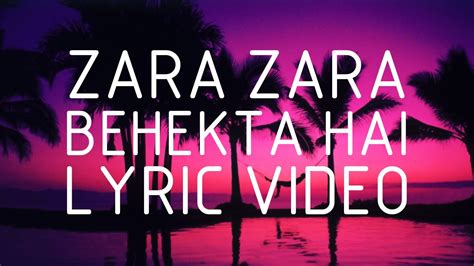 zara zara song lyrics in english